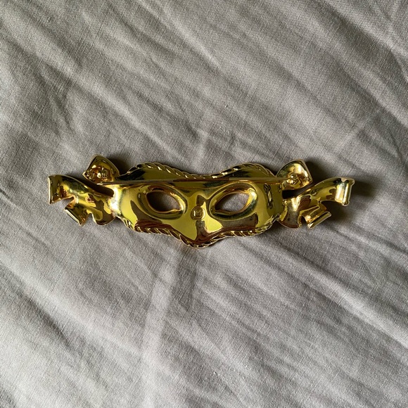 Retired Swarovski Crystal Mardi Gras Mask Pin - Picture 3 of 5
